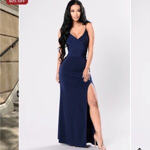 NWT Fashion Nova Deep Blue Maxi High-Street Dress